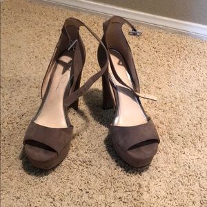 Taupe high heels